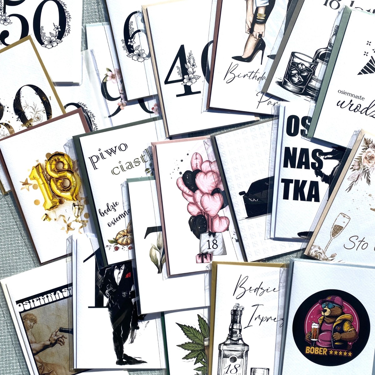 Kartki okolicznościowe hurt -25szt różnych kart